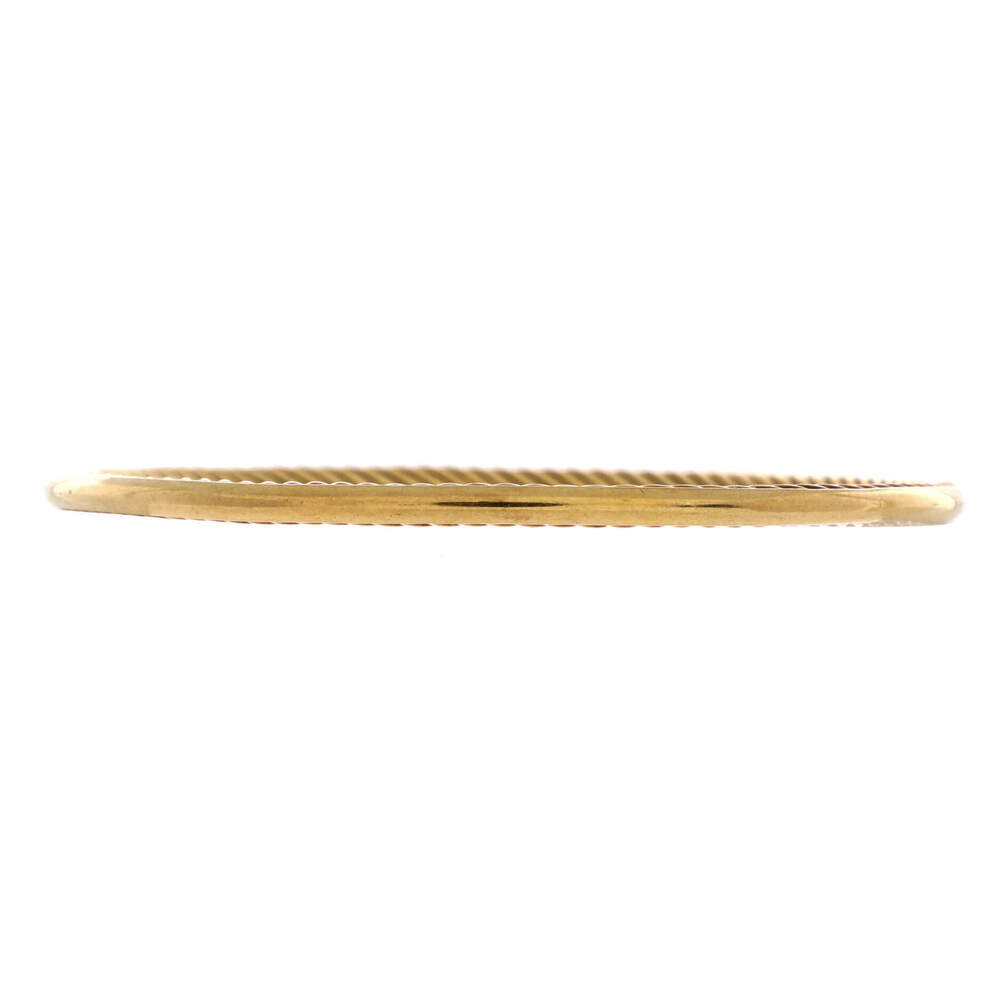 David Yurman 3mm Cable Inside Out Bangle Bracelet 18K Yellow Gold
